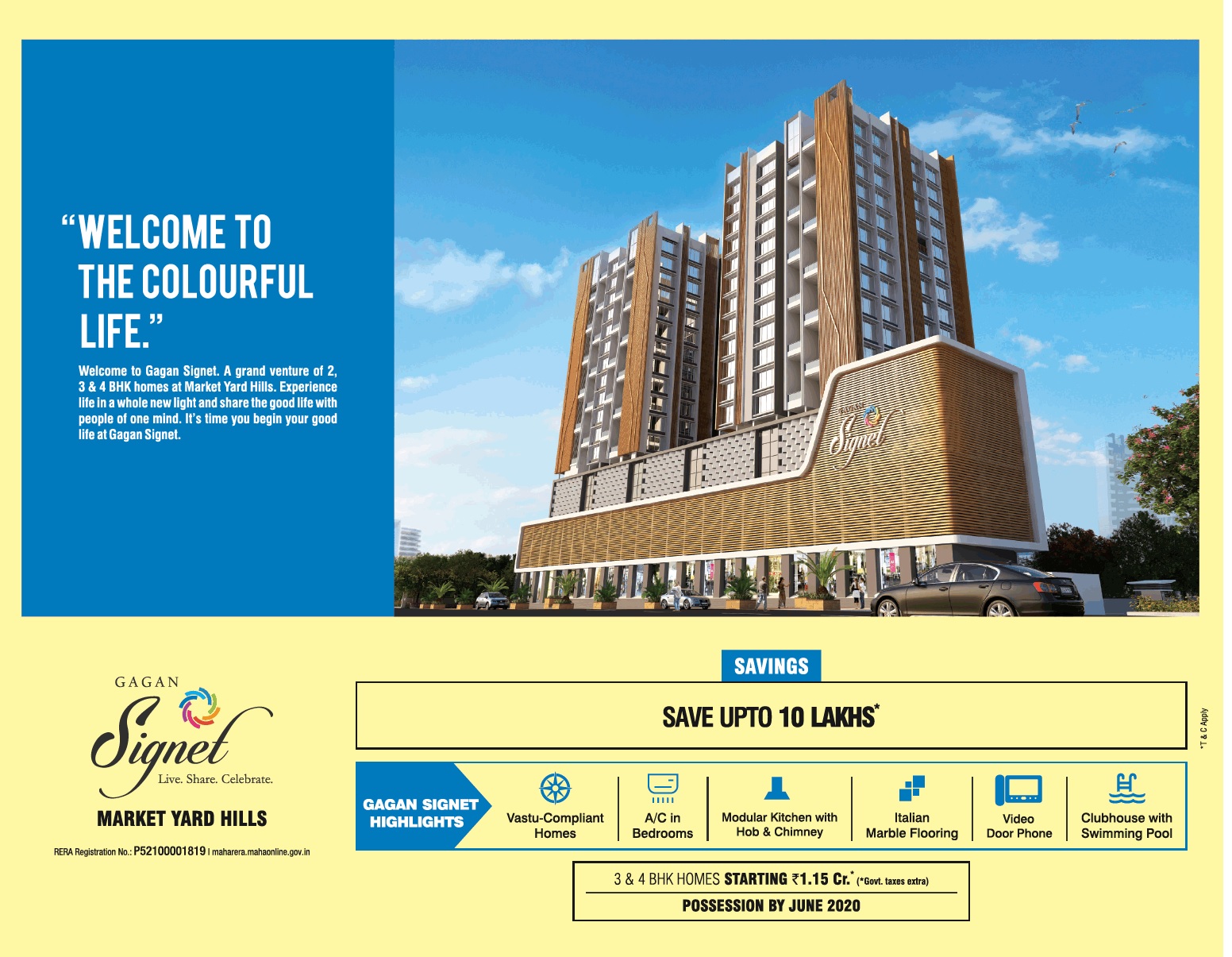 Book 3 & 4 bhk homes starting at Rs. 1.15 Cr. at Gagan Signet in Pune